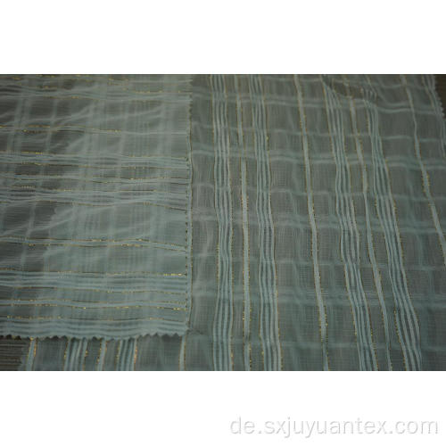 Polyester Chiffon Crinkle Gold Lurex Streifen Dobby Stoff